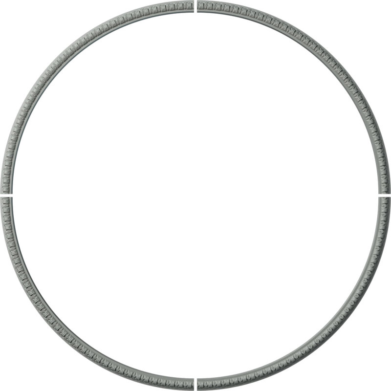 Ensemble d'anneaux de plafond Nexus, H 75,625 po x l 75,625 po x P 1 po, Simple (1/4 d'un cercle complet)