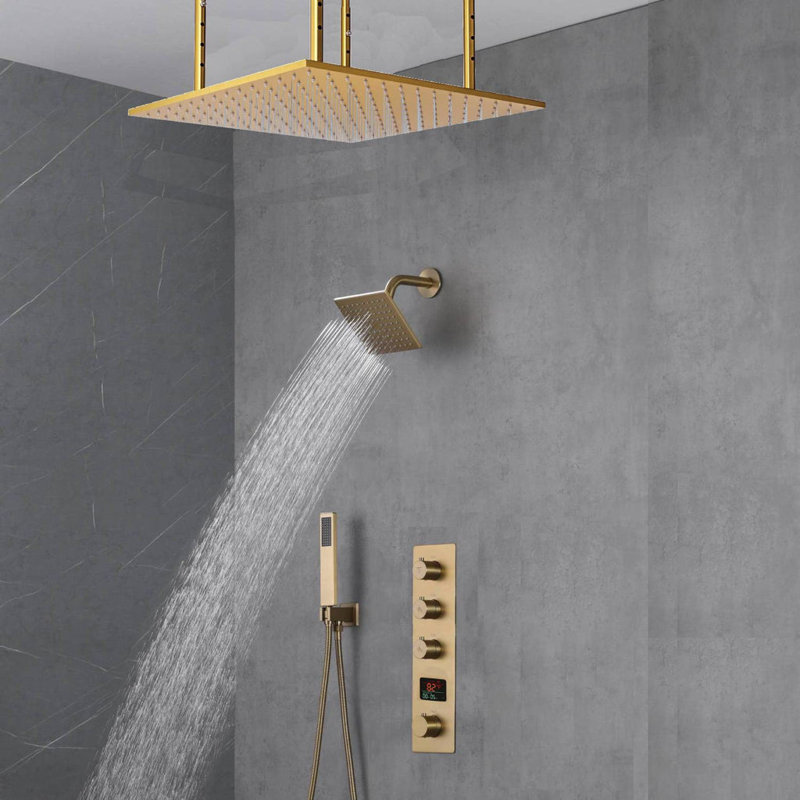 All-In-One Kit with Rough in-Valve, Brushed Gold