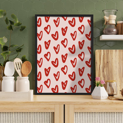 Affiche de la Saint-Valentin Z Studio, art mural Love Hearts, impression de la Saint-Valentin Walentina Love pour le salon, cadeau de la Saint-Valentin 12 x 16 po, cadre noir