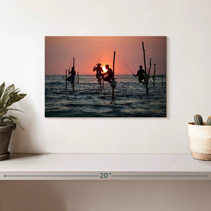 Stilt Fishermen, 8" H x 12" W