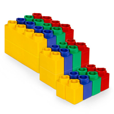 BiggoBlocks Jumbo Blocks, 24 PC 1 x X Set, for Kids Ages 4-8