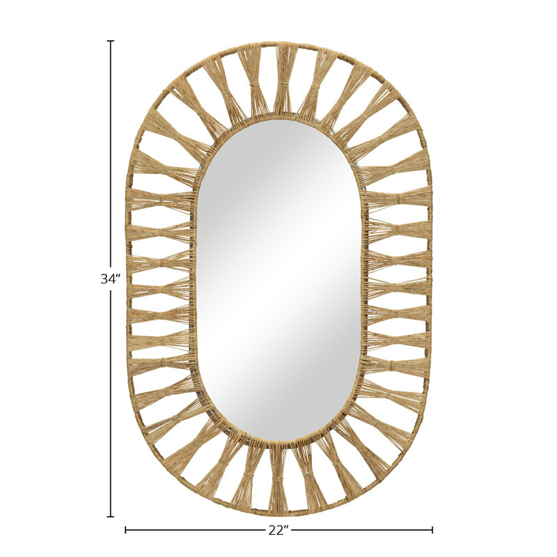 Ojai Oval Jute Beveled Wall Mirror