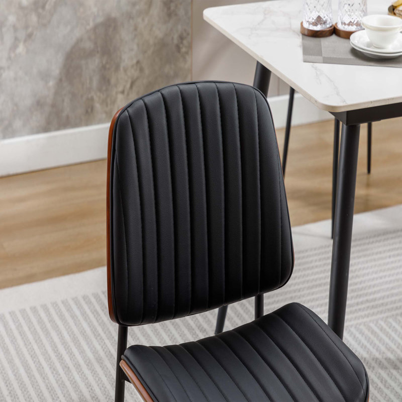Chaise d'appoint rembourrée Liviya, Noir