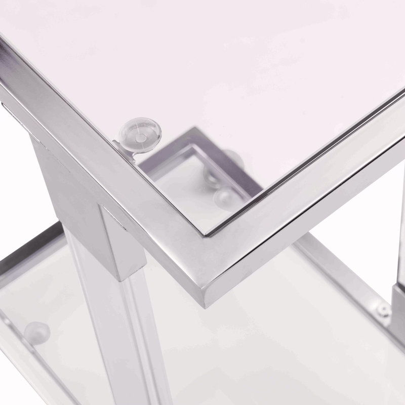 Table d'appoint en verre chromé