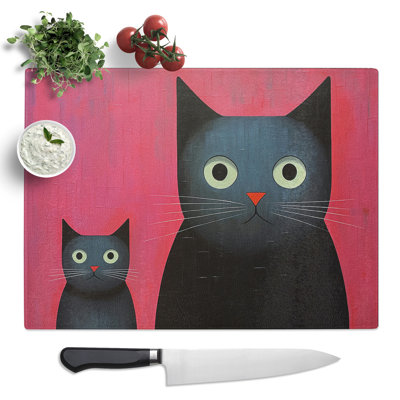 Cat Minimalism No.2  Glass Chopping Board