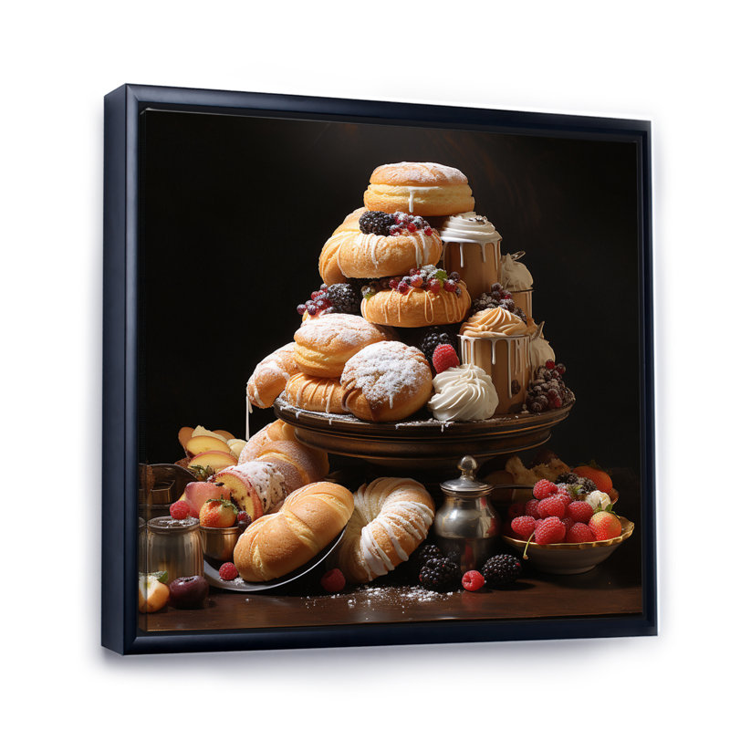 Sweet Pastries III sur impression sur toile, H 16 po x l 16 po x P 1 po, Cadre flottant noir