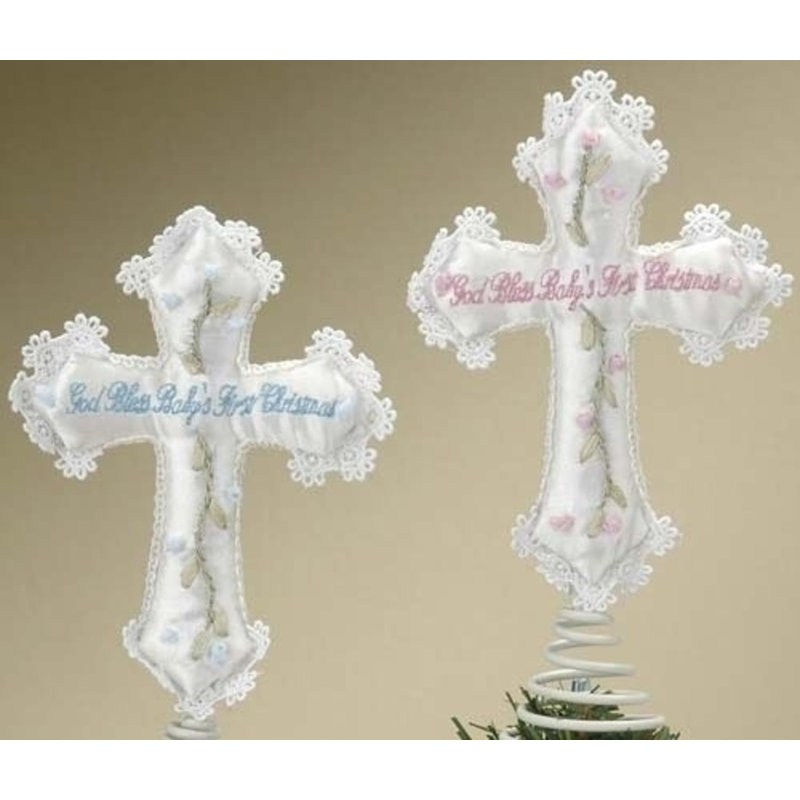 «Ivory and Green God Bless Baby's Christmas Christmas Tree Toppers» 9 po