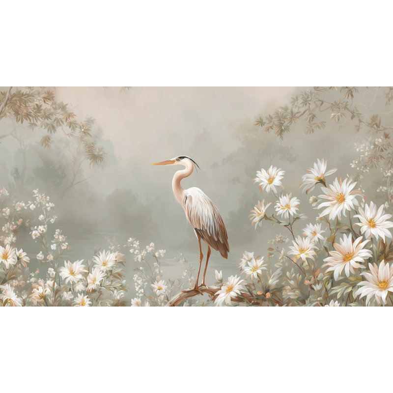 Papier peint Heron, 140 po x 108 po, Peler et coller