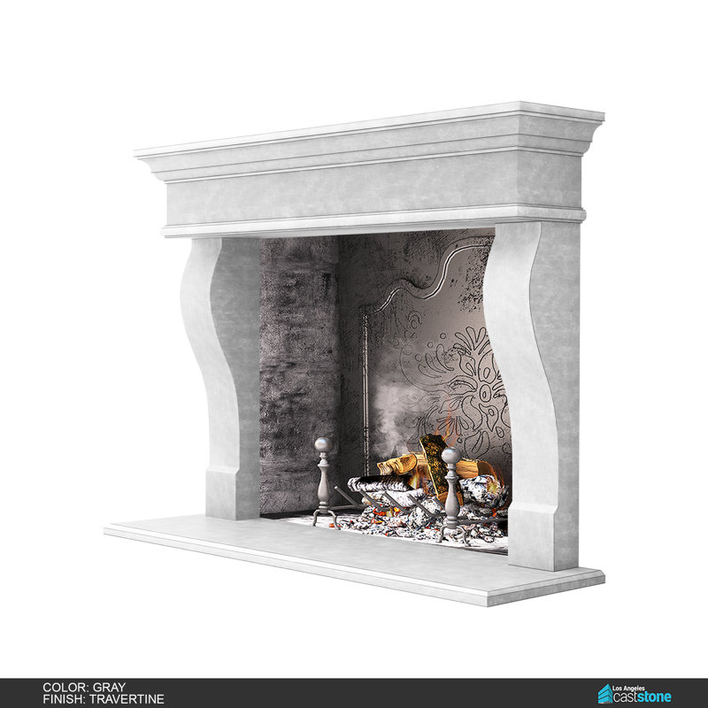 Lina Fireplace Surround, Travertine Gray