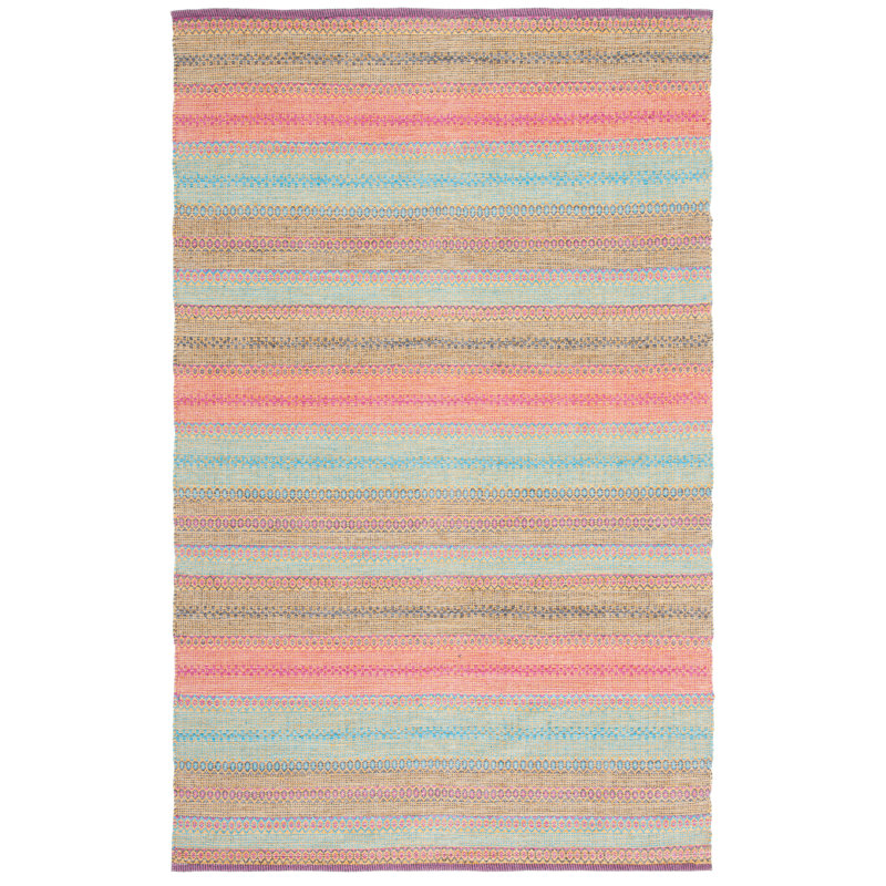 Tapis rayé en coton Montauk, Rectangle de 5 pi x 8 pi