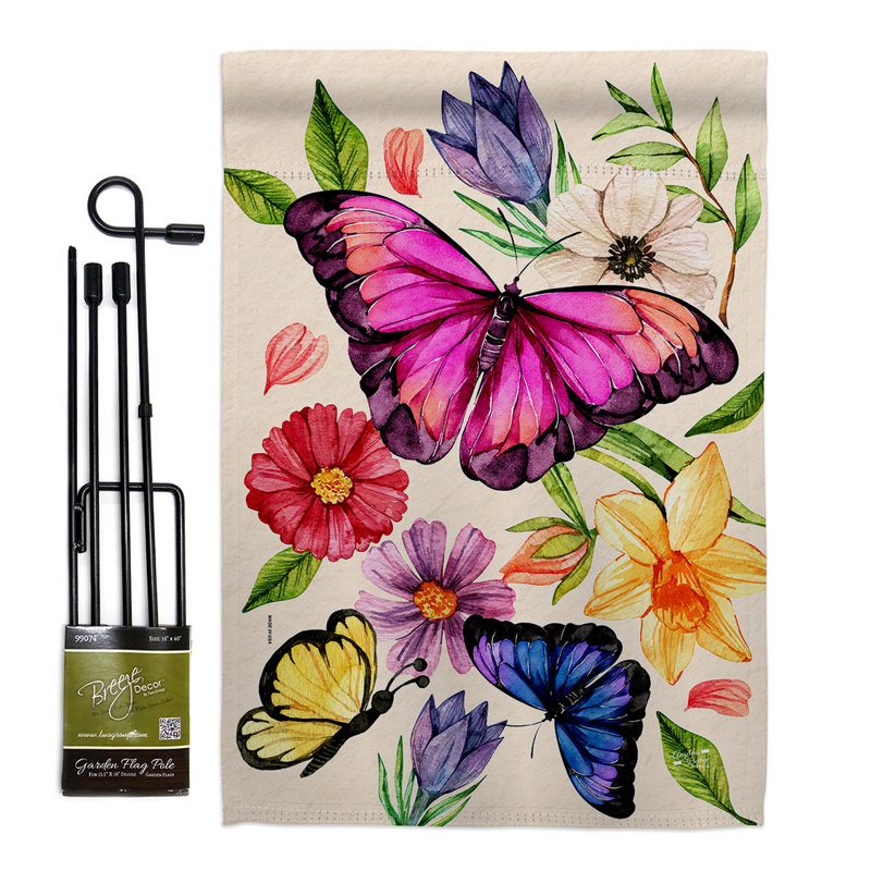 Ensemble de drapeaux en polyester 18 x 13 pi Waters Butterflies Bugs & Frogs Friends