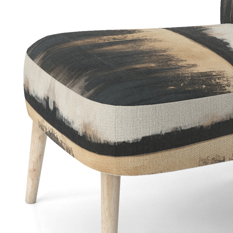 Chaise d'appoint abstraite moderne transitionnelle - Chaise d'appoint moderne et beige, Chaise d'appoint sans accoudoirs