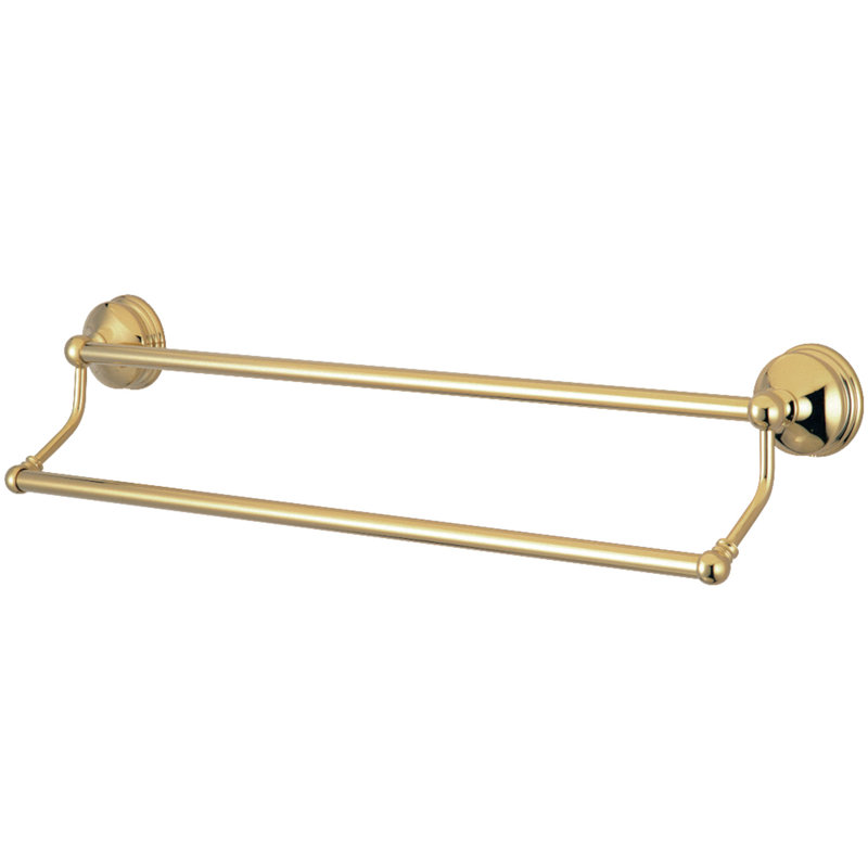Barre à serviettes double 24 po Kingston, Laiton poli, H 2,75 po x L 20,75 po x P 5,5 po