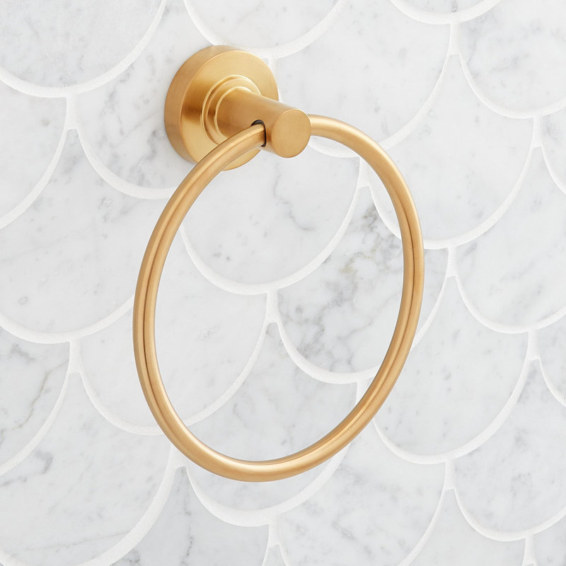 Lexia 6-5/16" Wall Mounted Towel Ring, Brushed Gold