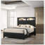 Tête de lit à panneau très grand 1pc avec éclairage DEL, design incliné élégant, rangement supplémentaire, finition noire-115693427