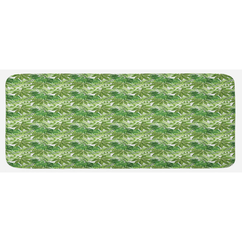 Coastal Floral Synthetic Kitchen Mat