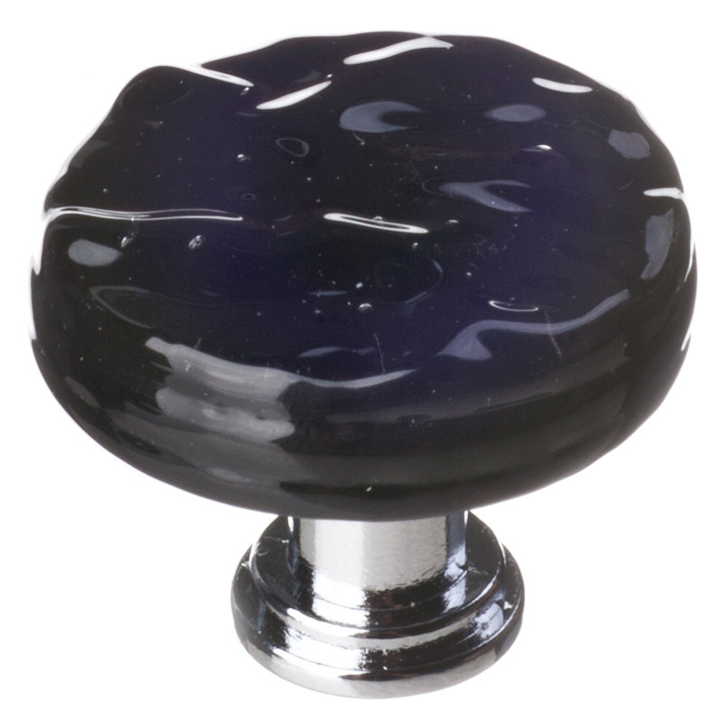 Glacier Mushroom Knob, Black, Polished Chrome