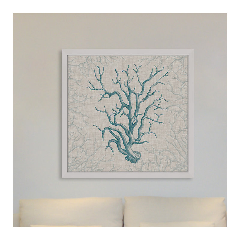 «Coral Motif II», reproduction encadrée, H 12 po x l 12 po x P 1,5 po