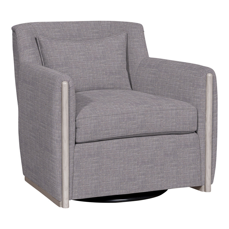 Thom Filicia Home Upholstered Swivel Armchair, Nomad Slate Crypton® Chenille, Dove Gray