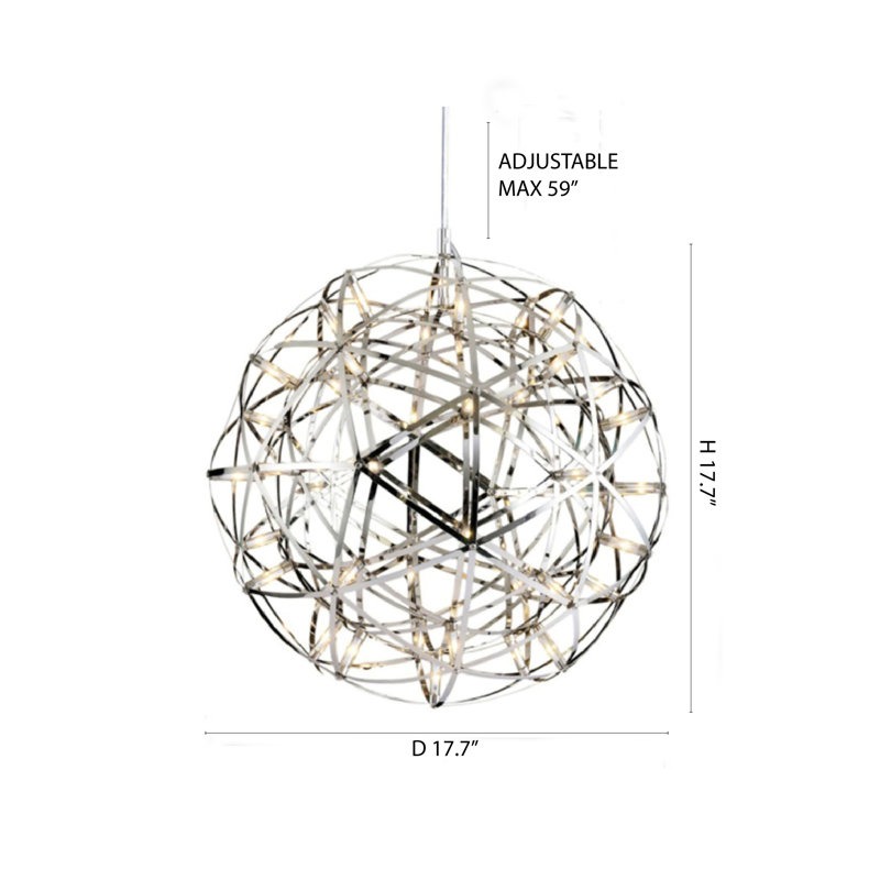 Mercier 42-Light Chrome Dimmable LED Globe Chandelier