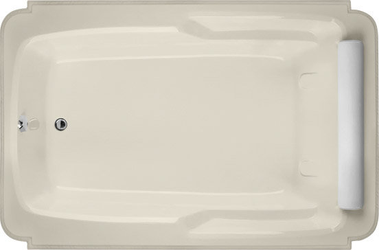 Atlandia 74'' L Soaking Bathtub, Biscuit, Polished Chrome