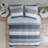 Stripe Comforter Set with Bed Sheets Blue/Grey Twin-127670751