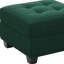 Repose-pieds de rangement capitonné en velours vert et noir de 26 po