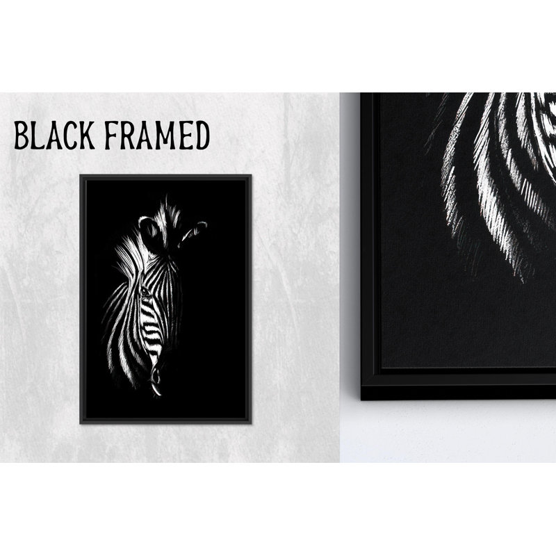 Impression sur toile Elegant Zebra: cadre doré, 1 cadre noir encadré, H: 39,4 po x l: 27,6 po