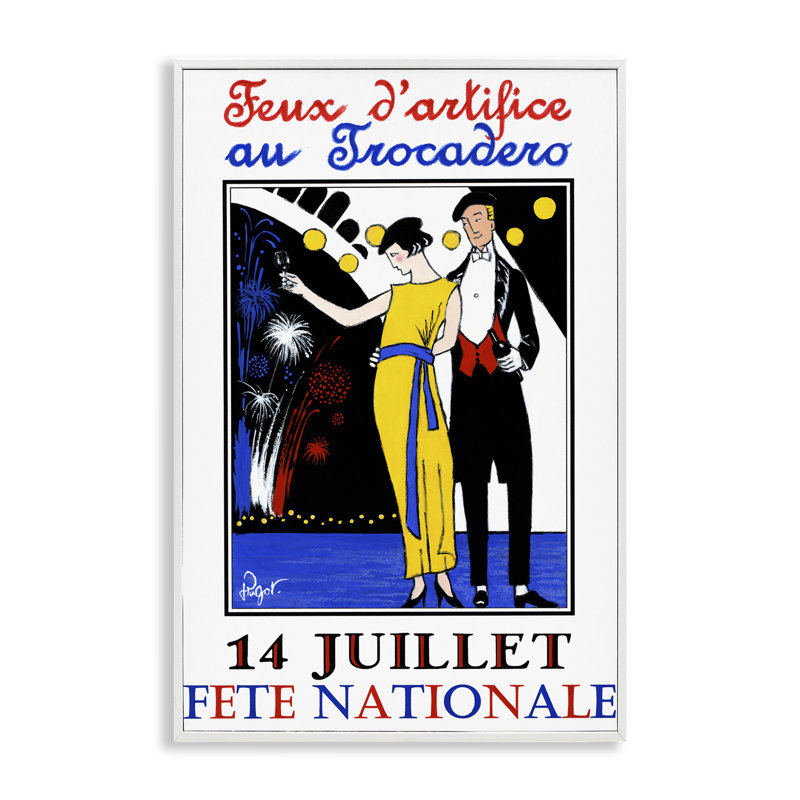 Publicité rétro française, art de la giclée par Jean-Pierre Got, Estampe numérique encadrée blanc bord de mer
