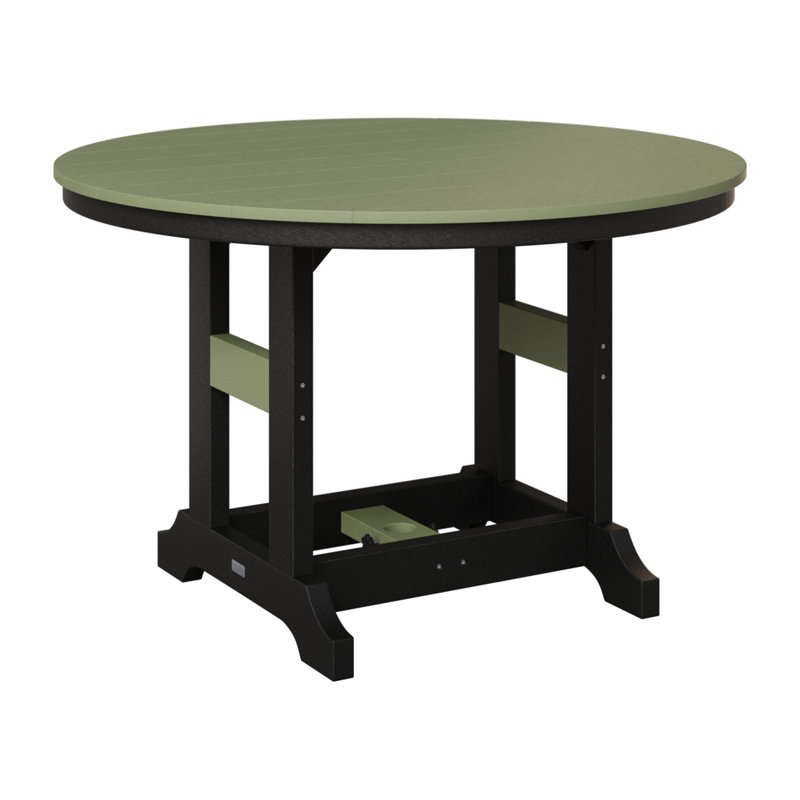 Garden Classic Outdoor Round Bar Table, Sage, Black