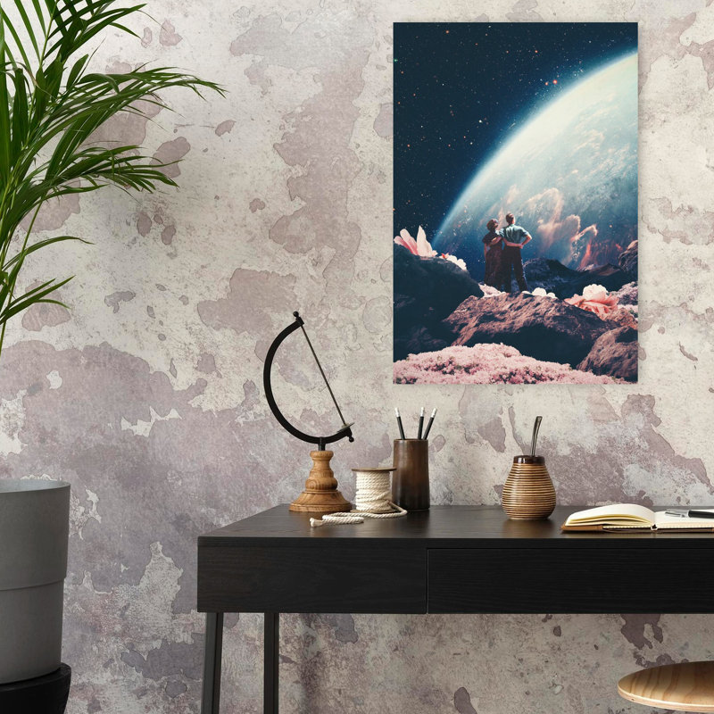 Art contemporain, rétro, romantique, surréel, magnolia, papillon de nuit, H 24 po x l 16 po