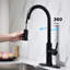 Robinet escamotable noir mat pour cuisine, composition en acier inoxydable, profondeur de l'ensemble de 12,2 po, largeur de 25,6 po, hauteur de 2,6 po, poids du robinet de 5,8 lb, profondeur intérieure, largeur de la hauteur