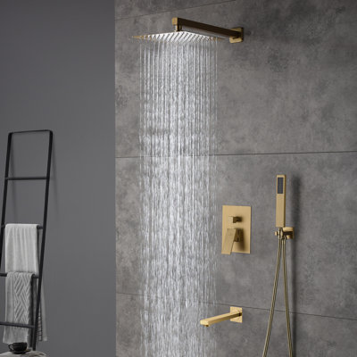 10inch 3 Function Wall Mount Complete Rainfall Shower System with Rough in-Valve