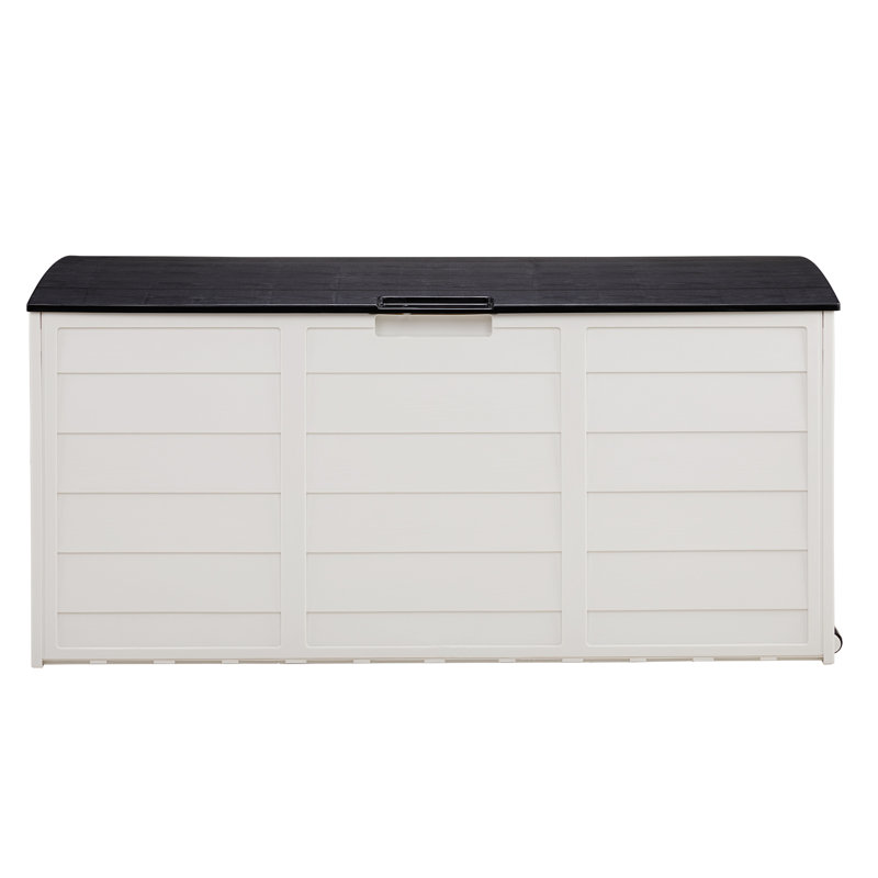 75 Gallon Lockable Cabinet Deck Box, White/Black