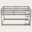 Lit superposé simple au-dessus d'un lit simple avec échelle, structure en bois massif, garde-corps de sécurité, conception peu encombrante pour chambre d'enfant-1510843119