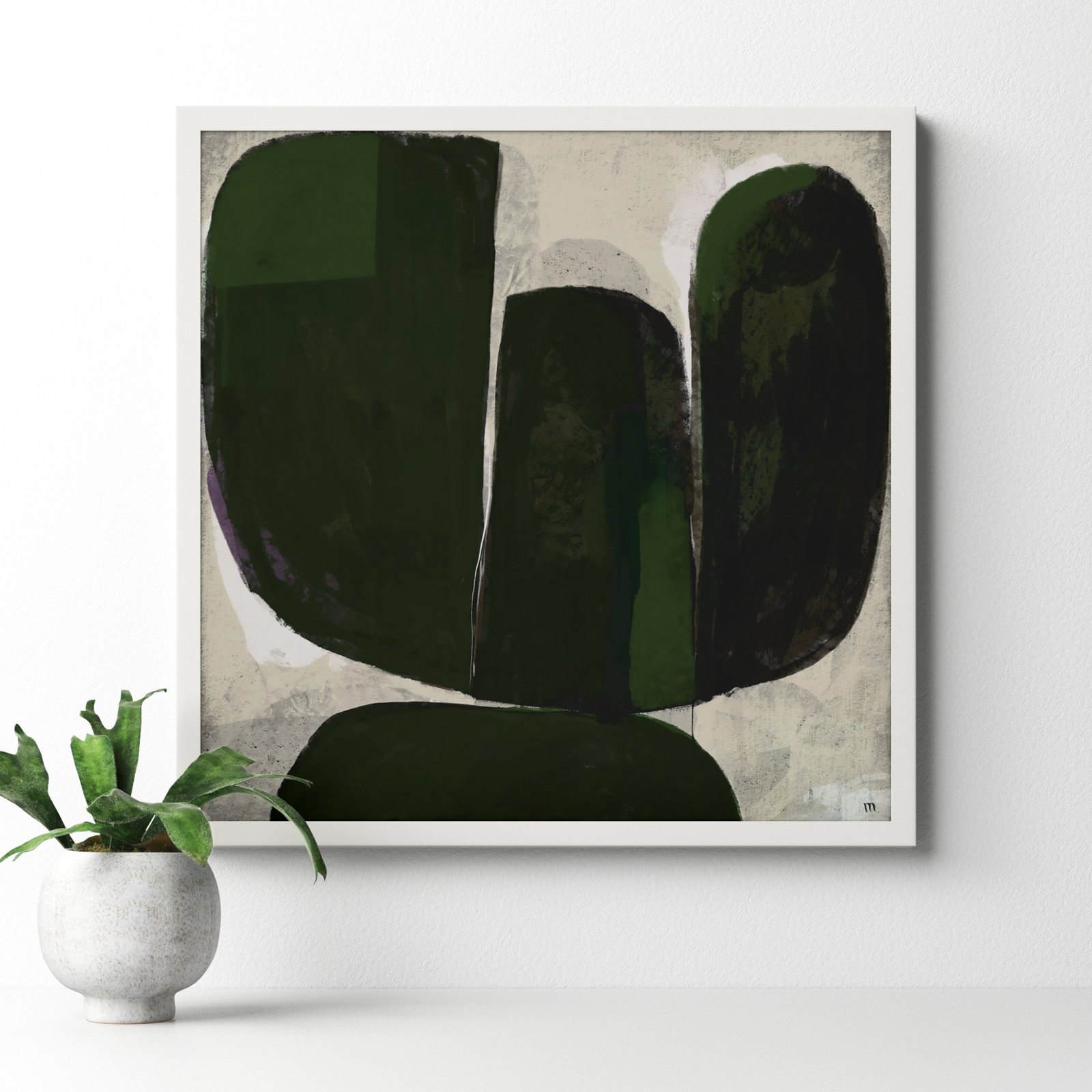 Vanessa "Succulent No. 6" Print, 30" H x 30" W x 1.25" D, White