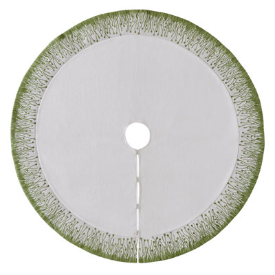 Flora Christmas Tree Skirt in Green