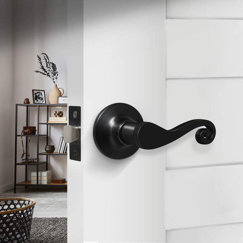 Poignée de porte de passage, décorative, Passage (couloir et garde-robe), Noir