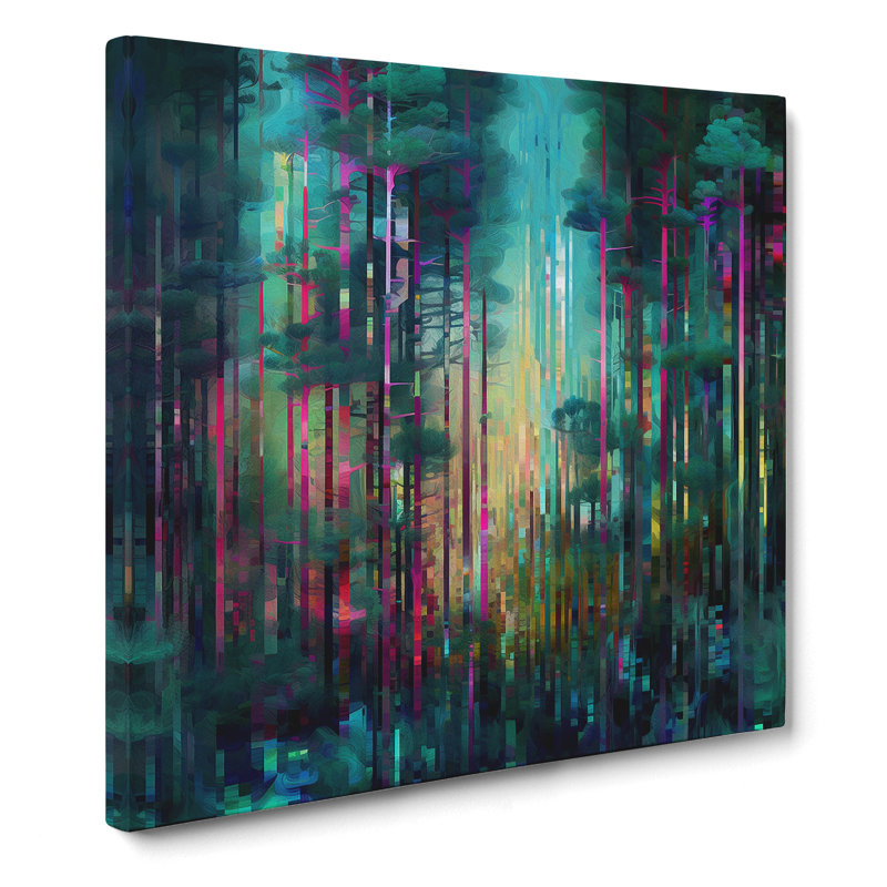 Forest Glitch No.3 - Wrapped Canvas, 50cm H x 50cm W x 3cm D