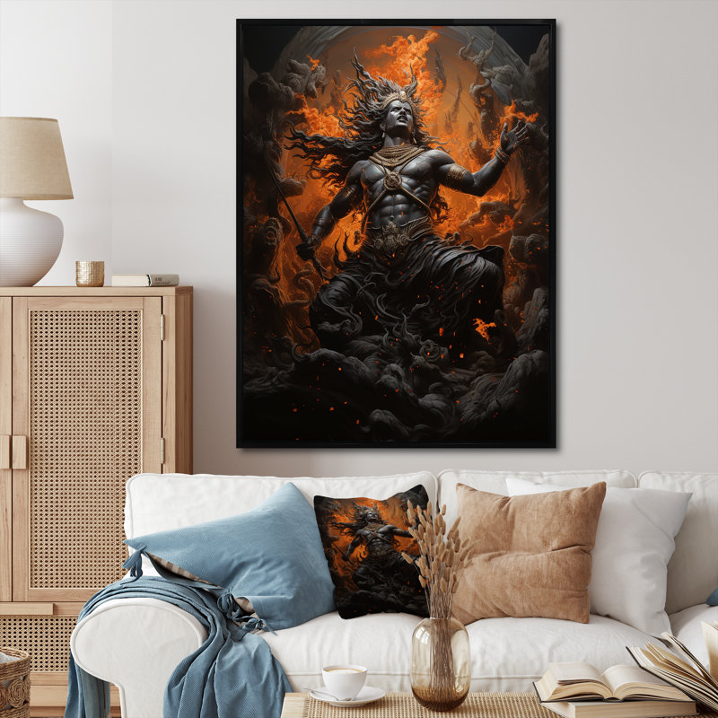 «Hinduism Natarajas Spiritual Dance II», reproduction d'art sur toile, Cadre flottant noir, H 32 po x l 24 po x P 1 po