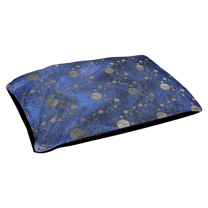 Coussin d'extérieur pour chien Byrge Planets Stars, Très grand (l 52 po x P 42 po x H 17 po), Bleu / gris