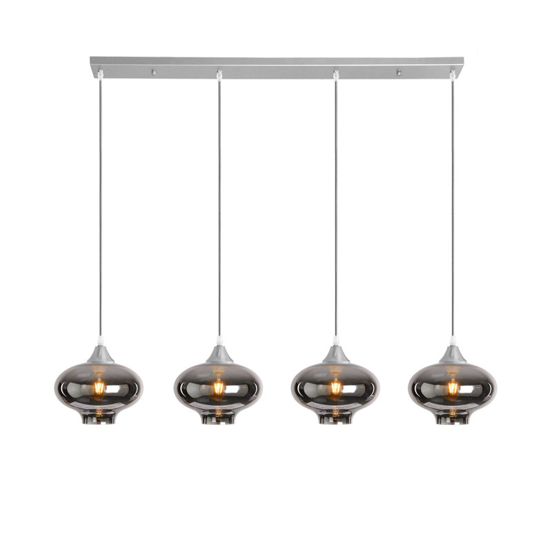 Martelly 4 - Light Kitchen Island Pendant, Silver, Silver