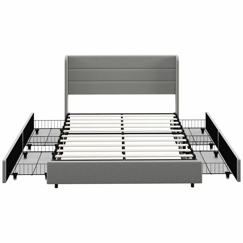 Storage Bed Frame with 4 Drawers, Queen
