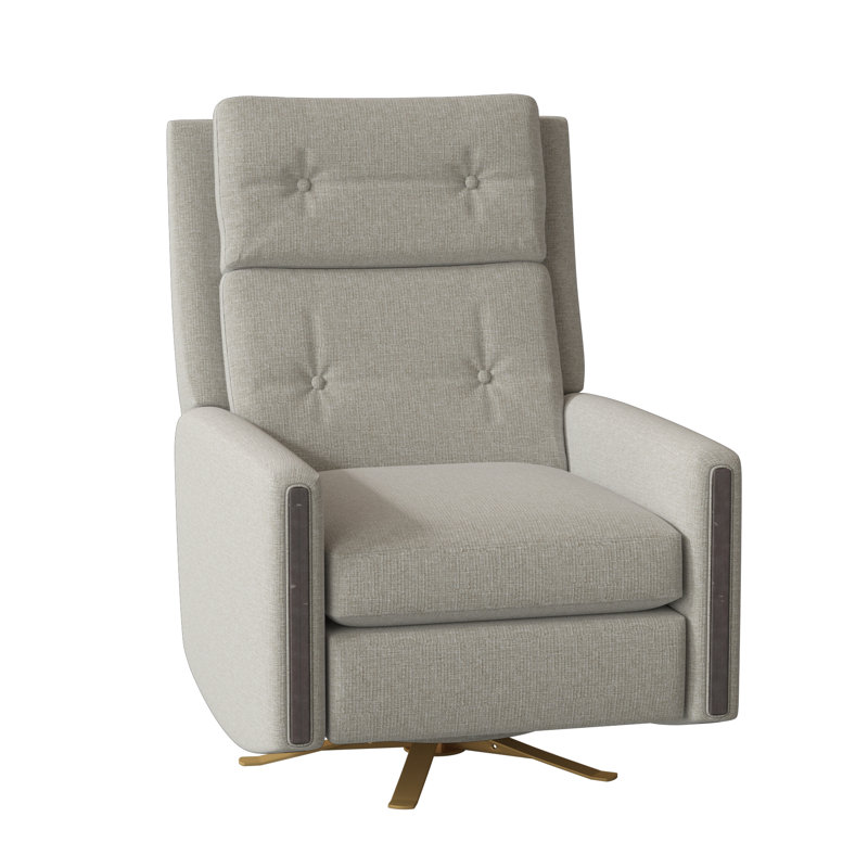 Fauteuil inclinable manuel pivotant de 29,5 po de largeur Loft, 3157 Albâtre, Espresso, Laiton brillant