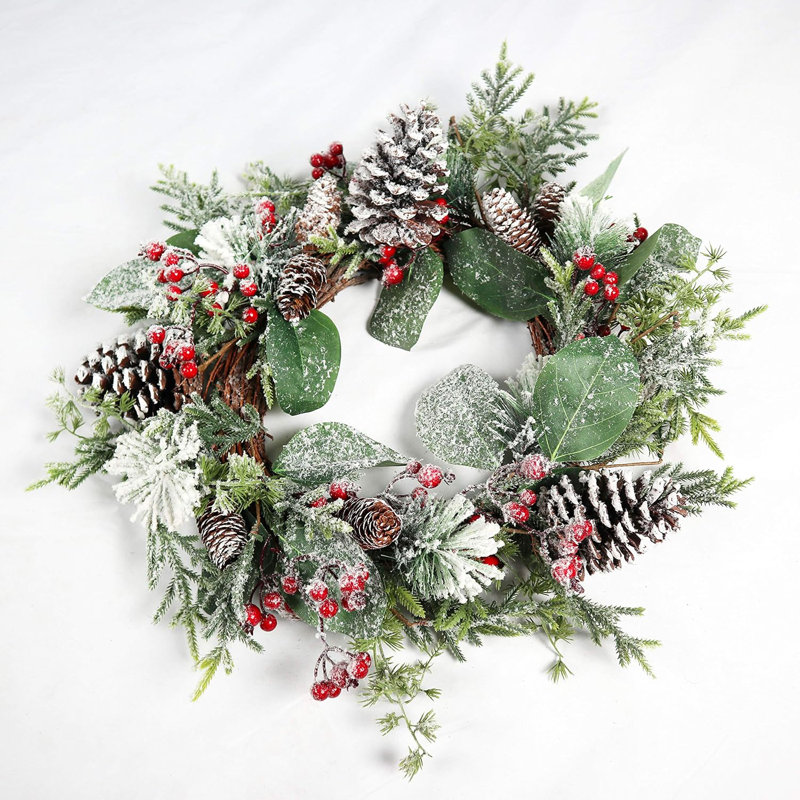 Faux PVC 23.62cm Christmas Wreath
