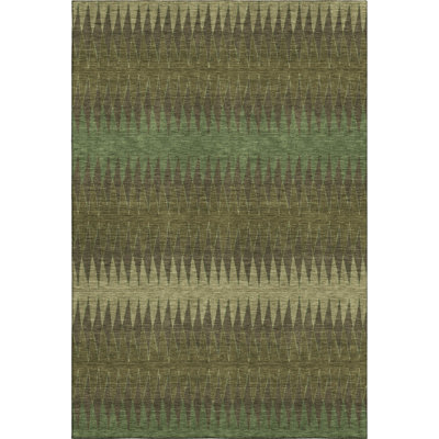 Premium Machine Washable Prisco Olive Rug