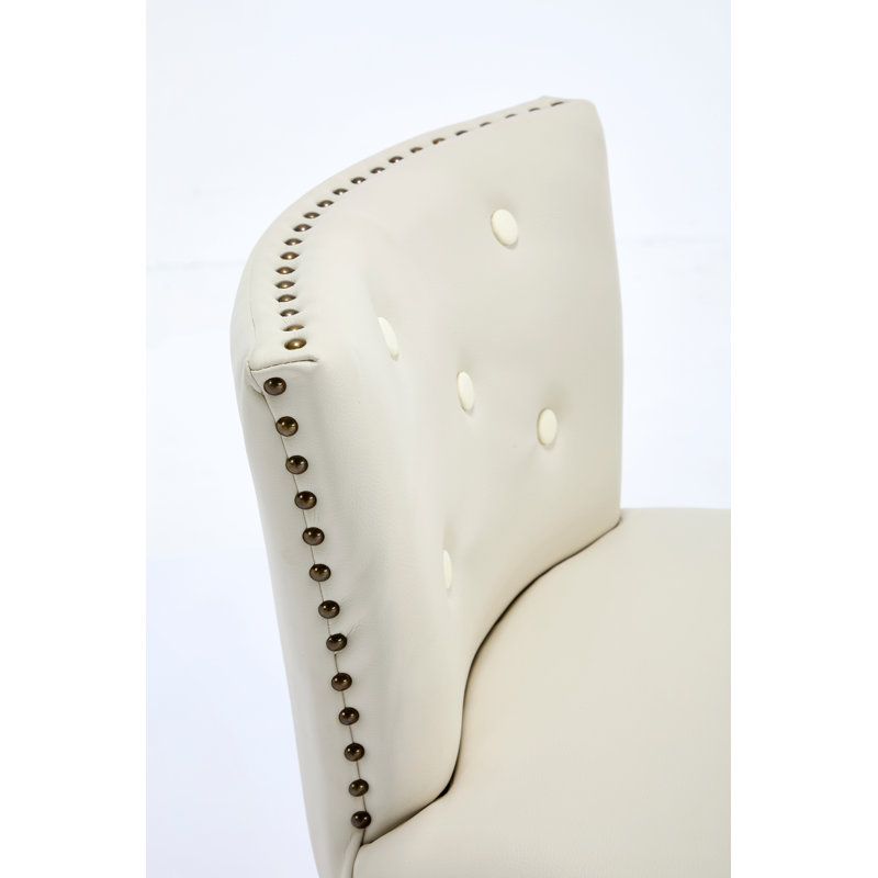 Ensemble de 2 tabourets de bar, cuir et bois