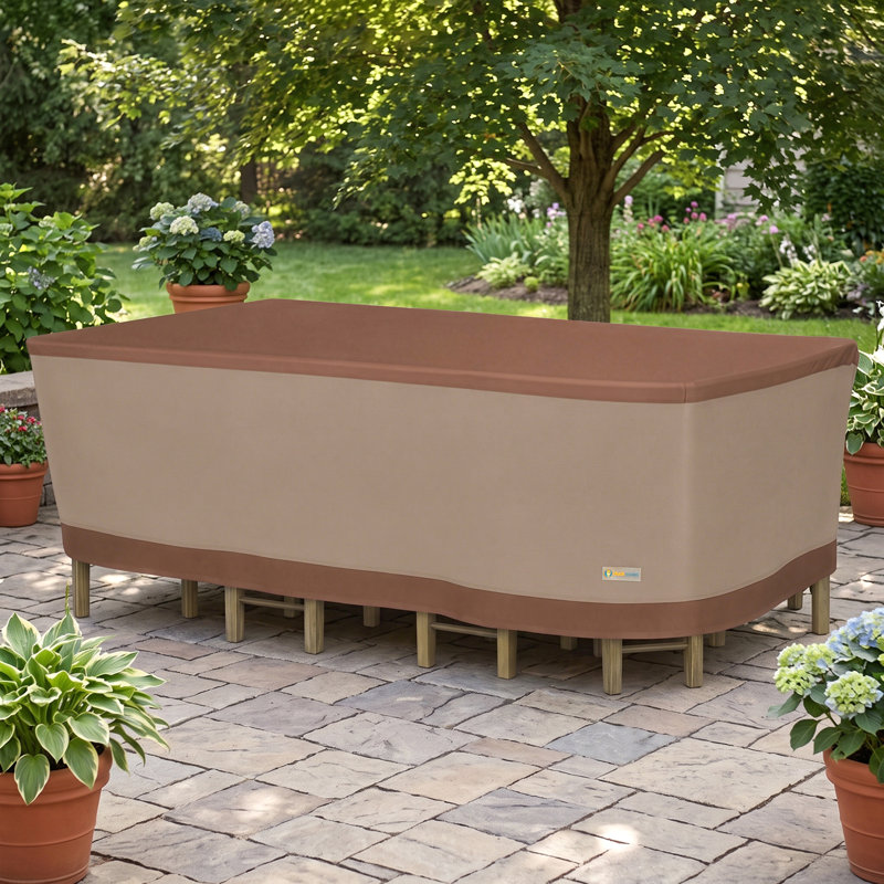 Housse pour table d'extérieur imperméable avec chaises Ultimate, Moka / cappuccino, H 32 po x l 138 po x P 78 po