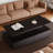 Modern Rectangular Coffee Table With Led Lights, 2 Drawers And Open Storage Shelf-769219624
