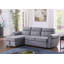 Canapé-lit modulaire réversible 96,5 po en velours gris